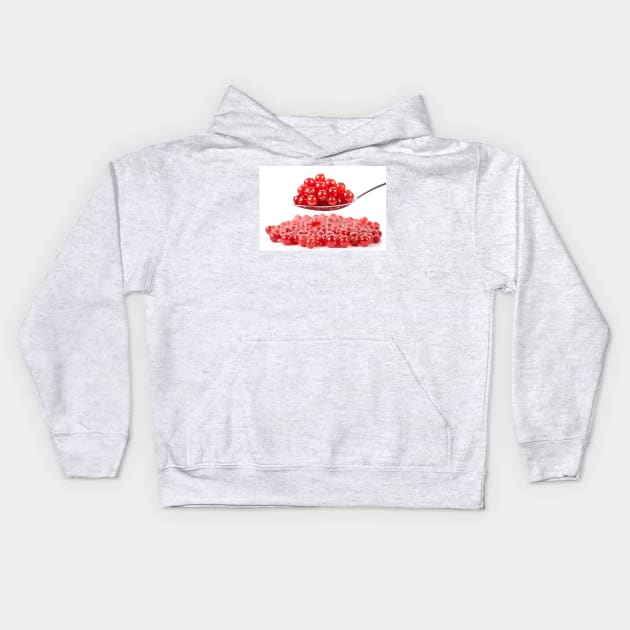 Red currant on white background Kids Hoodie by naturalis